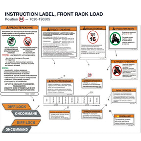 INSTRUCTION LABEL, FRONT RACK LOAD product image