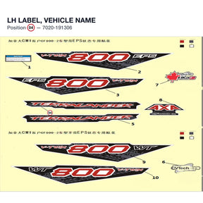 LH LABEL, VEHICLE NAME product image