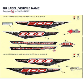 RH LABEL, VEHICLE NAME product image