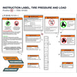INSTRUCTION LABEL, TIRE PRESSURE AND LOAD product image