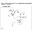 REAR VIEW MIRROR ASSY, RH - UP TO 2021-02-21 - AFTER 2021-02-21 -REPL BY 9AY0-200300 product image