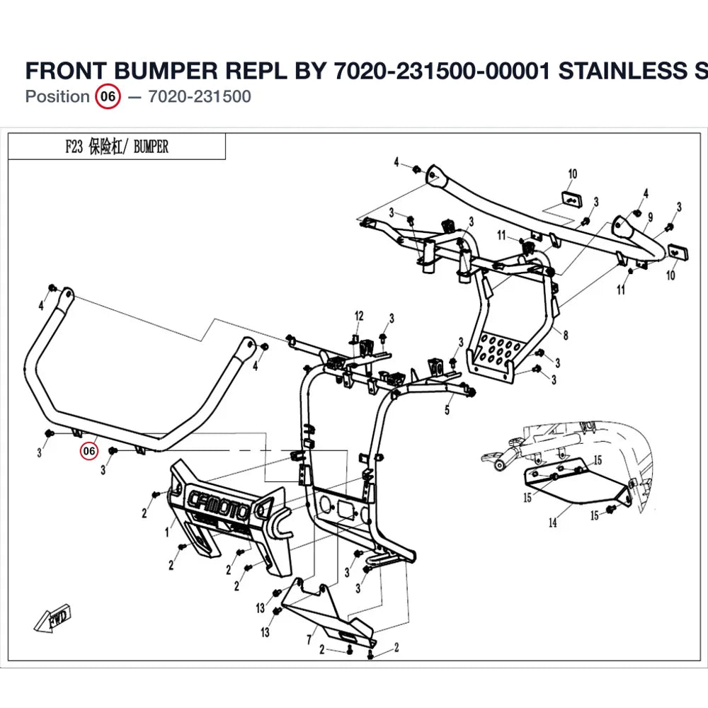FRONT BUMPER REPL BY 7020-231500-00001 product image