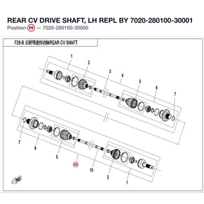 REAR CV DRIVE SHAFT, LH REPL BY 7020-280100-30001 product image