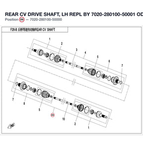 REAR CV DRIVE SHAFT, LH REPL BY 7020-280100-50001 product image