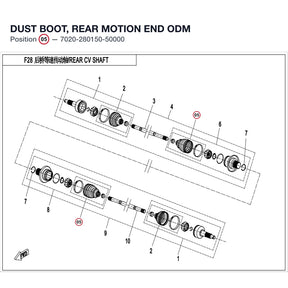 DUST BOOT, REAR MOTION END product image