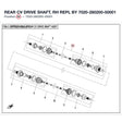 REAR CV DRIVE SHAFT, RH REPL BY 7020-280200-50001 product image