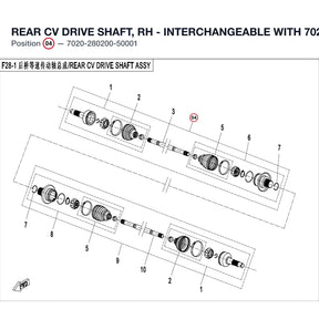 REAR CV DRIVE SHAFT, RH - INTERCHANGEABLE WITH  7020-280200-1000 product image