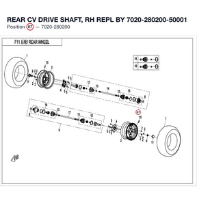 REAR CV DRIVE SHAFT, RH REPL BY 7020-280200-50001 product image