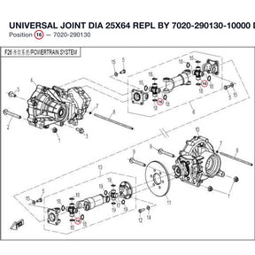 UNIVERSAL JOINT DIA 25X64 REPL BY 7020-290130-10000 product image