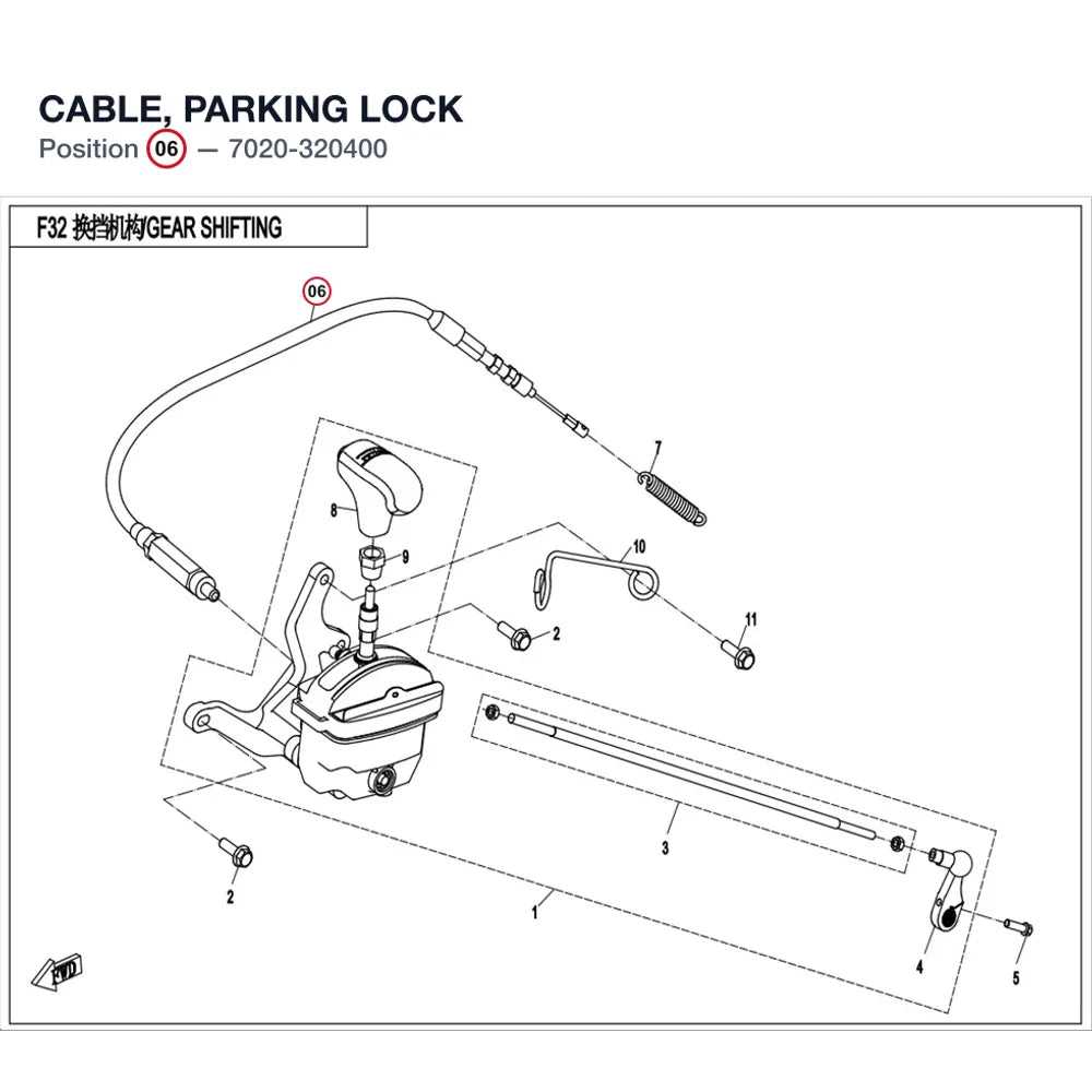 CABLE, PARKING LOCK product image