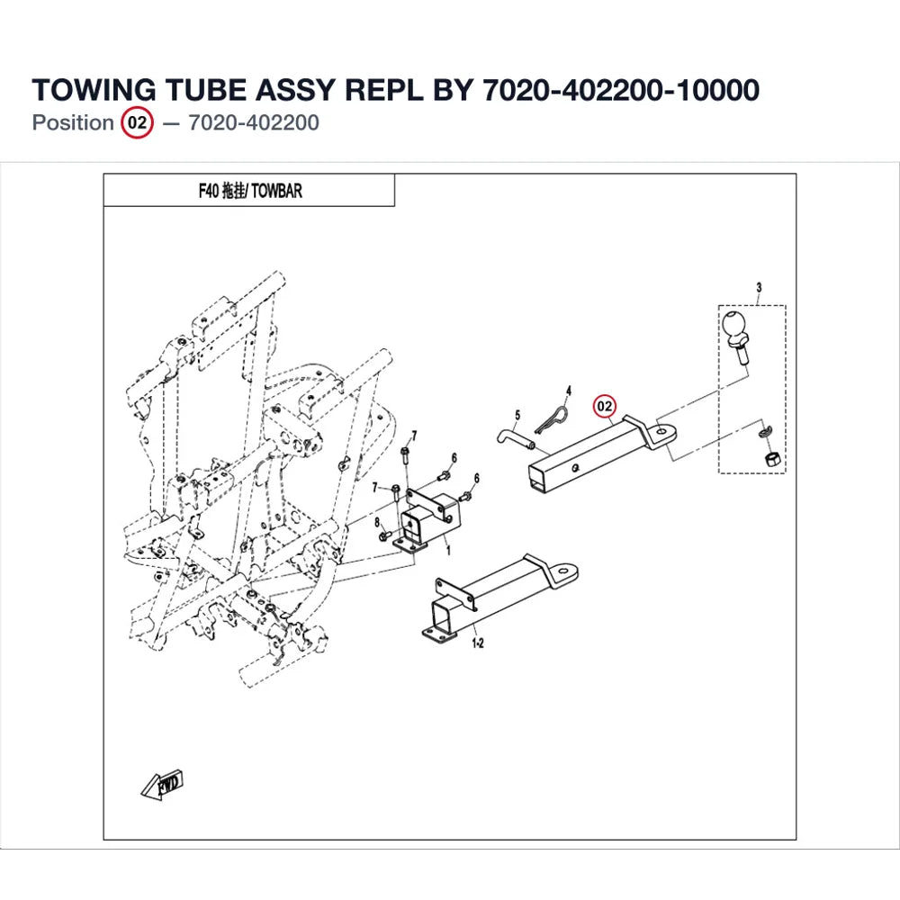 TOWING TUBE ASSY REPL BY 7020-402200-10000 product image