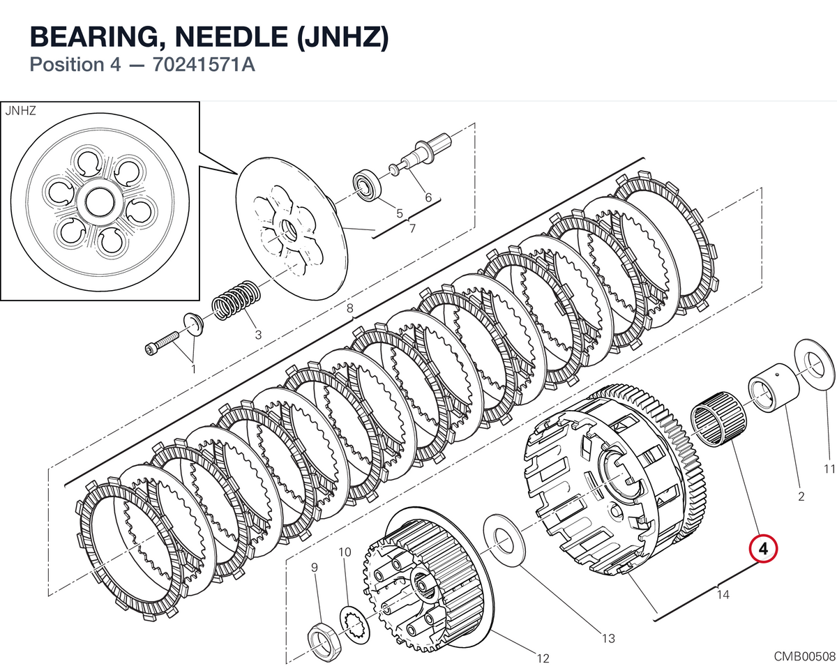 BEARING, NEEDLE (JNHZ) 70241571A diagram position