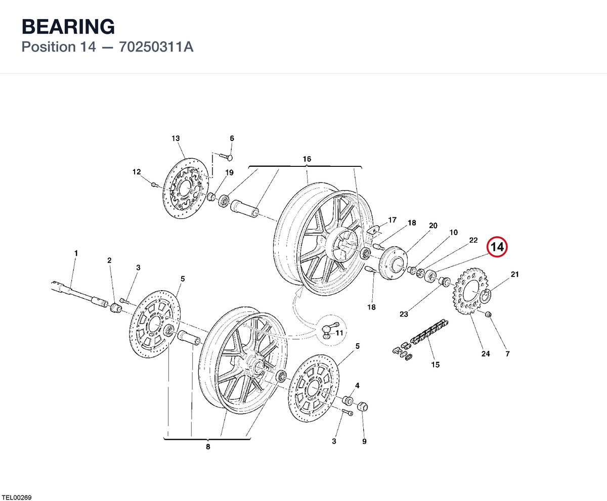 BEARING 70250311A diagram position