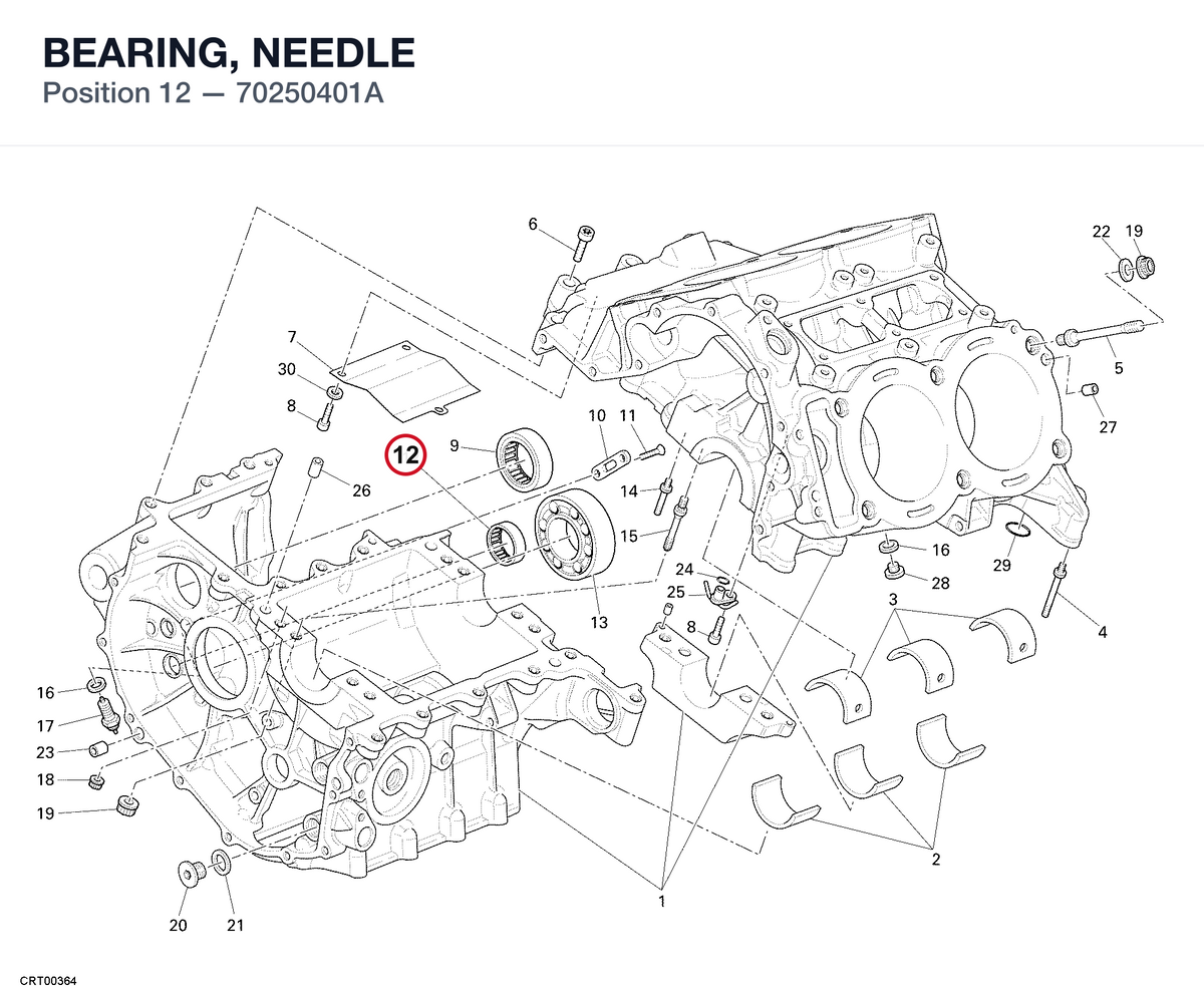 BEARING, NEEDLE 70250401A diagram position