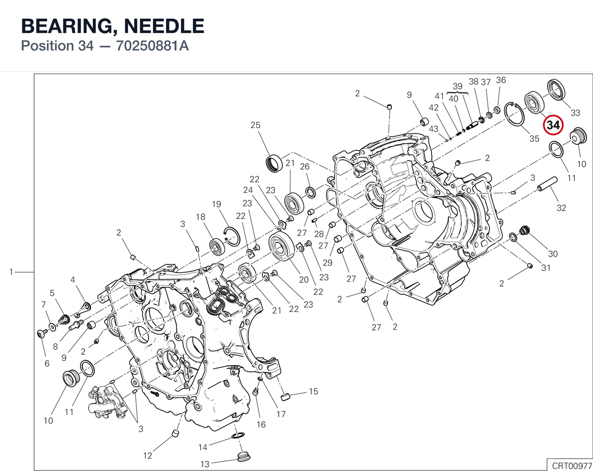 BEARING, NEEDLE 70250881A diagram position