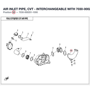 AIR INLET PIPE, CVT - INTERCHANGEABLE WITH 7030-000201 product image