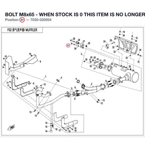 BOLT M8x65 - WHEN STOCK IS 0 THIS ITEM IS NO LONGER AVAILABLE product image
