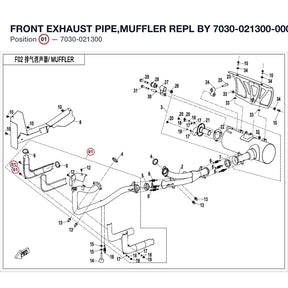 FRONT EXHAUST PIPE,MUFFLER REPL BY 7030-021300-00001 product image