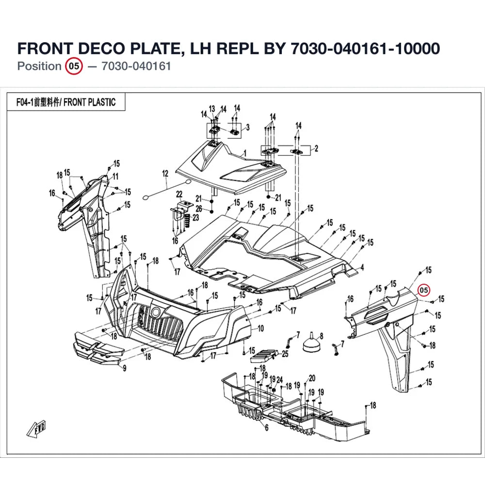 FRONT DECO PLATE, LH REPL BY 7030-040161-10000 product image