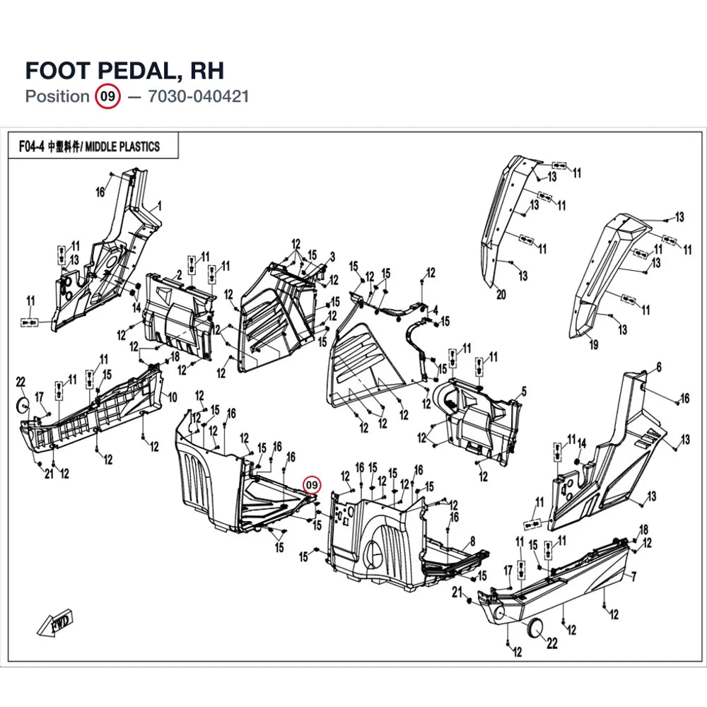 FOOT PEDAL, RH product image