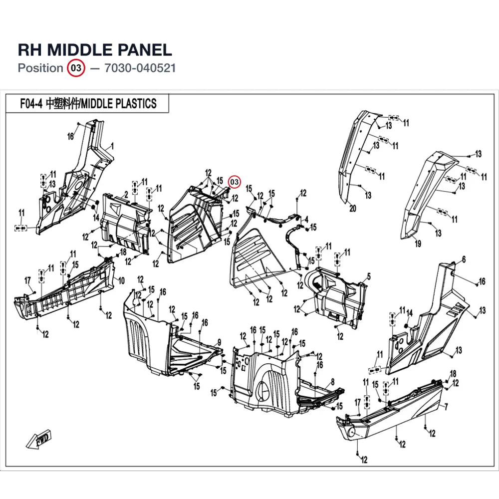 RH MIDDLE PANEL product image