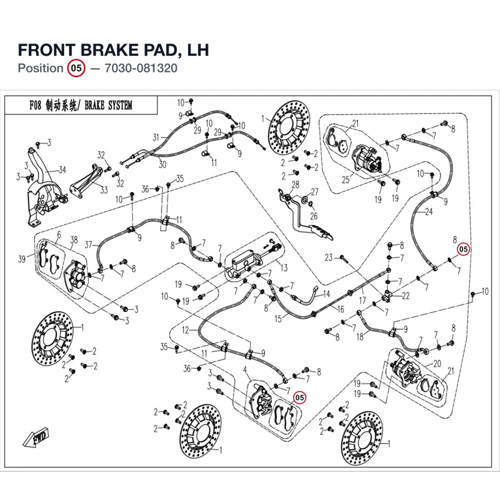 FRONT BRAKE PAD, LH product image