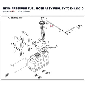 HIGH-PRESSURE FUEL HOSE ASSY REPL BY 7030-120010-1000 product image