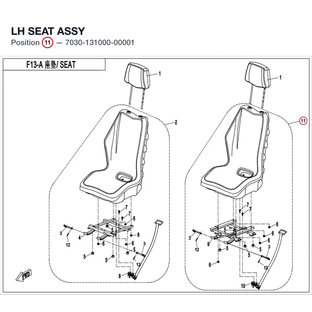 LH SEAT ASSY product image