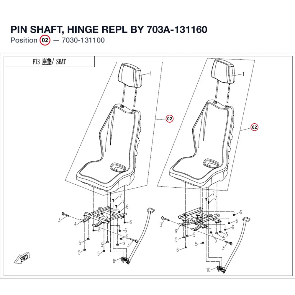 PIN SHAFT, HINGE REPL BY 703A-131160 product image