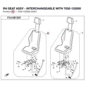 RH SEAT ASSY - INTERCHANGEABLE WITH  7030-132000 product image