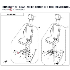 BRACKET, RH SEAT - WHEN STOCK IS 0 THIS ITEM IS NO LONGER AVAILABLE product image