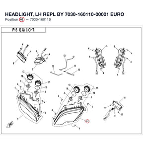 HEADLIGHT, LH REPL BY 7030-160110-00001 product image