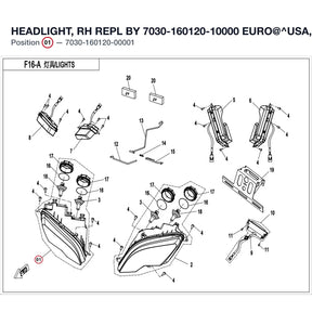 HEADLIGHT, RH REPL BY 7030-160120-10000 product image