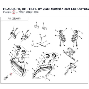HEADLIGHT, RH - REPL BY 7030-160120-10001 product image