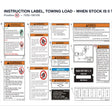INSTRUCTION LABEL, TOWING LOAD - WHEN STOCK IS 0 THIS ITEM IS NO LONGER AVAILABLE product image