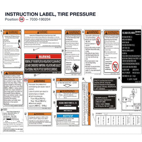 INSTRUCTION LABEL, TIRE PRESSURE product image