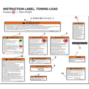 INSTRUCTION LABEL, TOWING LOAD product image