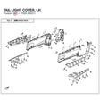 TAIL LIGHT COVER, LH product image
