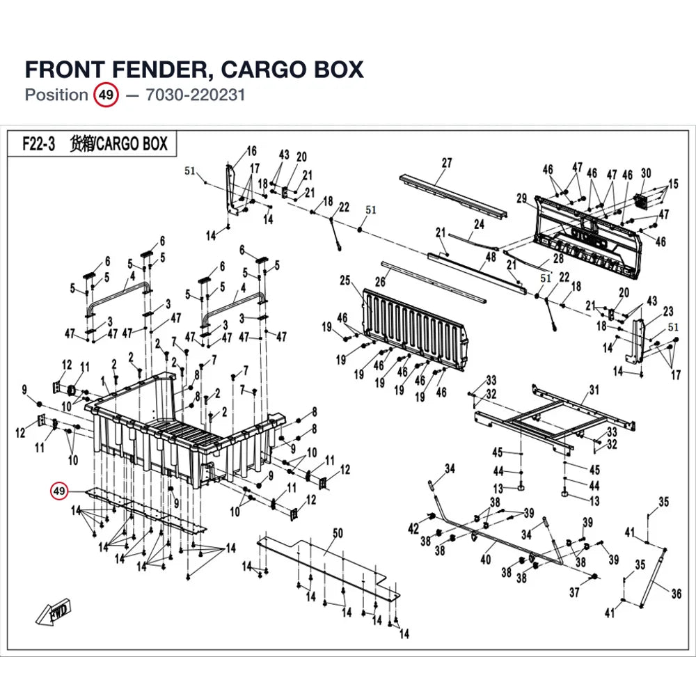 FRONT FENDER, CARGO BOX product image