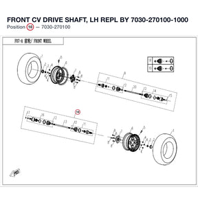 FRONT CV DRIVE SHAFT, LH REPL BY 7030-270100-1000 product image