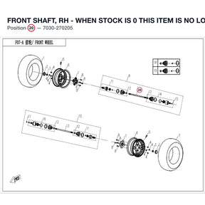 FRONT SHAFT, RH - WHEN STOCK IS 0 THIS ITEM IS NO LONGER AVAILABLE product image