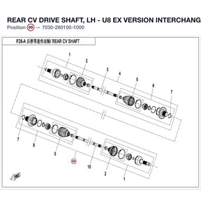 REAR CV DRIVE SHAFT, LH - U8 EX VERSION INTERCHANGEABLE WITH 7030-280100 product image
