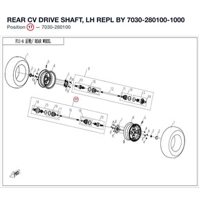 REAR CV DRIVE SHAFT, LH REPL BY 7030-280100-1000 product image