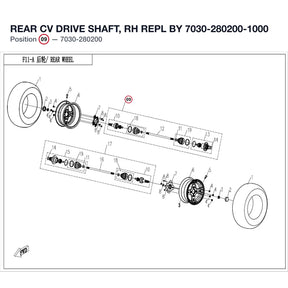 REAR CV DRIVE SHAFT, RH REPL BY 7030-280200-1000 product image