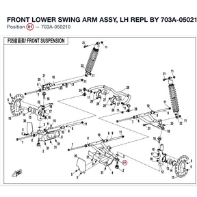 FRONT LOWER SWING ARM ASSY, LH REPL BY 703A-050210-10000 product image
