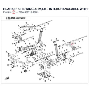 REAR UPPER SWING ARM,LH - INTERCHANGEABLE WITH  703A-060110 product image