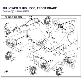 RH LOWER FLUID HOSE, FRONT BRAKE product image
