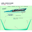 LABEL, VEHICLE NAME product image