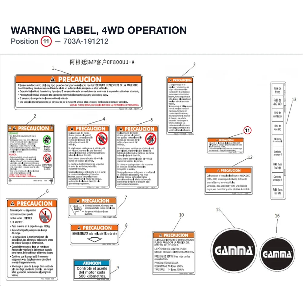 WARNING LABEL, 4WD OPERATION product image