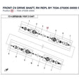 FRONT CV DRIVE SHAFT, RH REPL BY 703A-270200-50000 product image